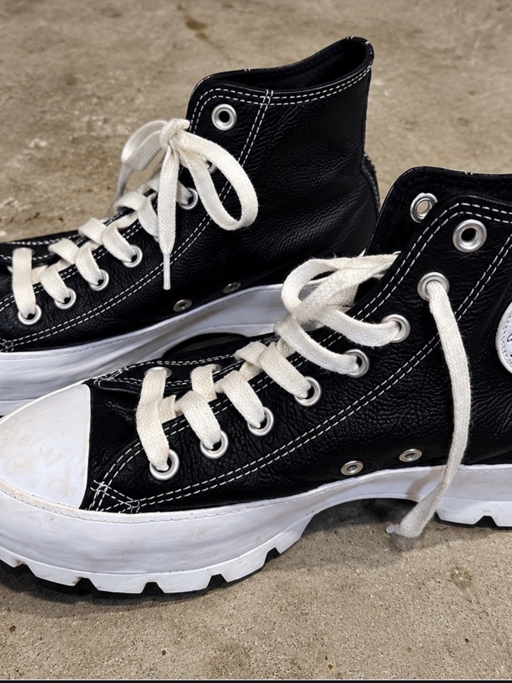 Converse Chuck Taylor All Star Lugged Black Leather High Top Sneakers